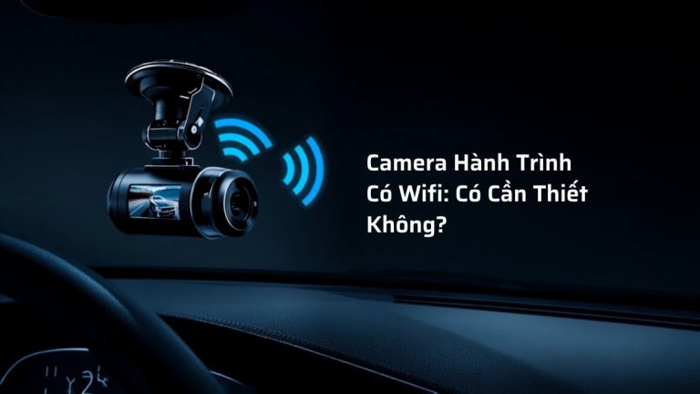 Camera hành trình gắn kính lái ô tô kết nối wifi với điện thoại thông minh để xem lại video
