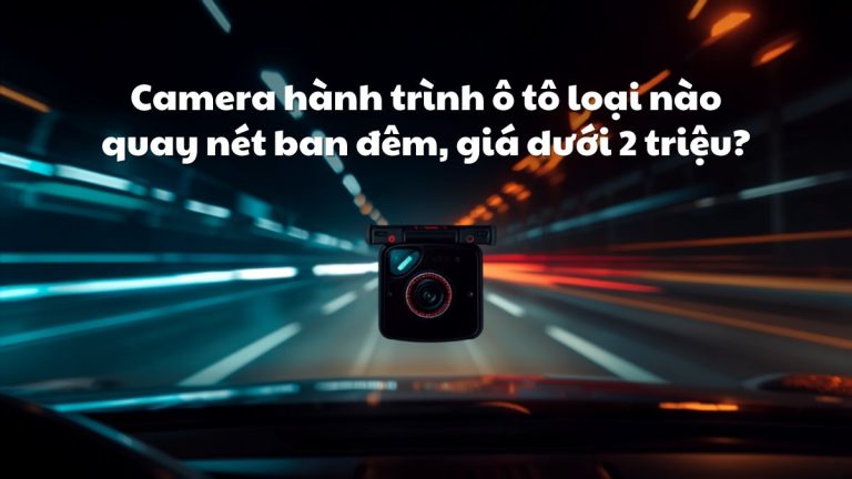 Camera hành trình ô tô gắn trên kính lái, quay đêm trên đường cao tốc nhiều ánh đèn