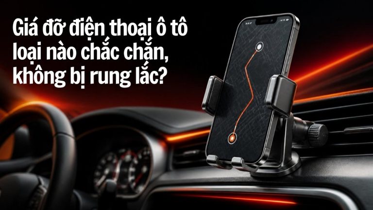 Điện thoại hiển thị bản đồ được giữ chắc trên giá đỡ gắn taplo ô tô - giá đỡ điện thoại ô tô chắc chắn, không rung lắc