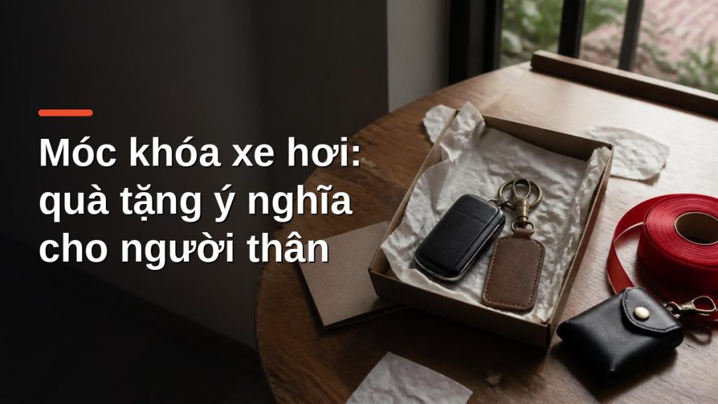 Hộp quà móc khóa da gắn chìa khóa xe hơi thông minh, kèm bao da đựng chìa khóa và ruy băng đỏ