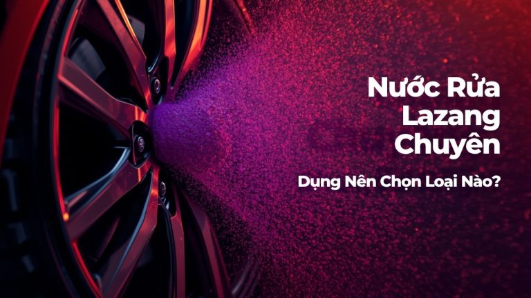 Cận cảnh mâm xe hợp kim ô tô đang được xịt dung dịch tẩy rửa lazang chuyên dụng