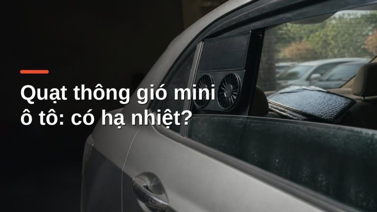 Quạt thông gió mini chạy pin mặt trời kẹp khe cửa kính ô tô đang đỗ ngoài trời