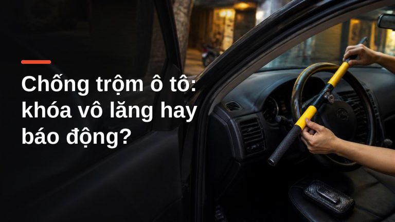 Gắn khóa vô lăng chống trộm ô tô, chìa khóa thông minh cất trong túi chống sóng trên ghế lái