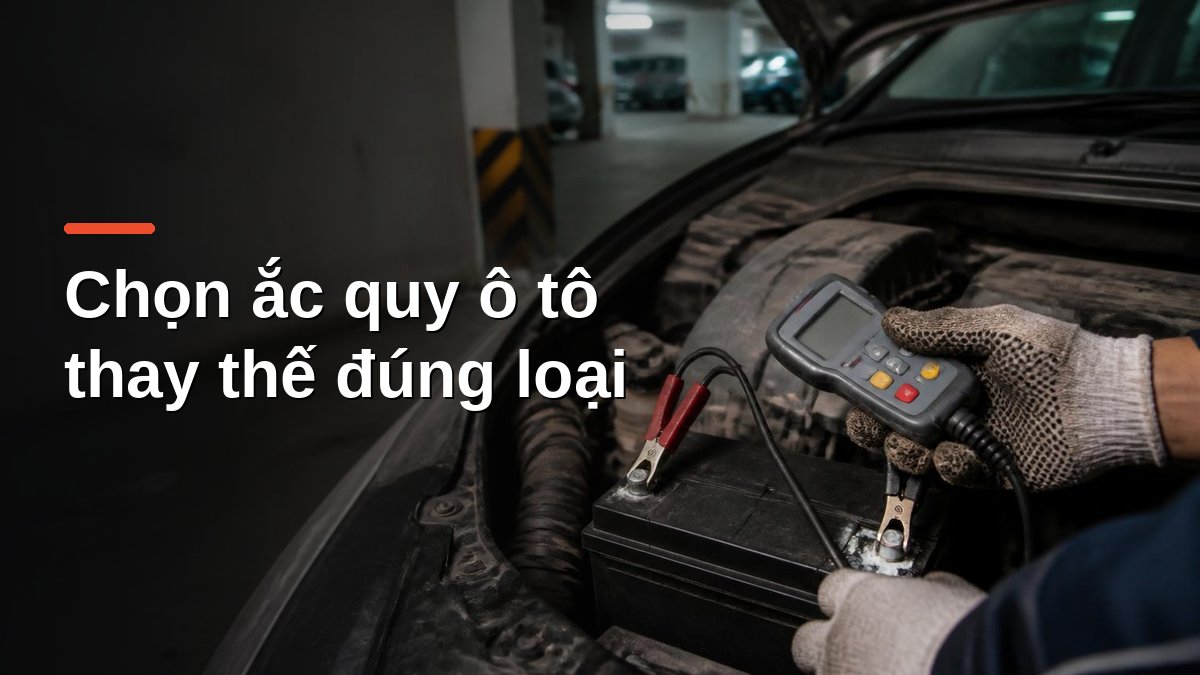Kiểm tra ắc quy ô tô bằng máy test trước khi chọn ắc quy thay thế đúng loại