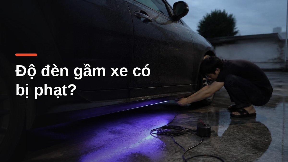 Đèn LED gầm xe underglow phát sáng dưới thân ô tô đang đỗ