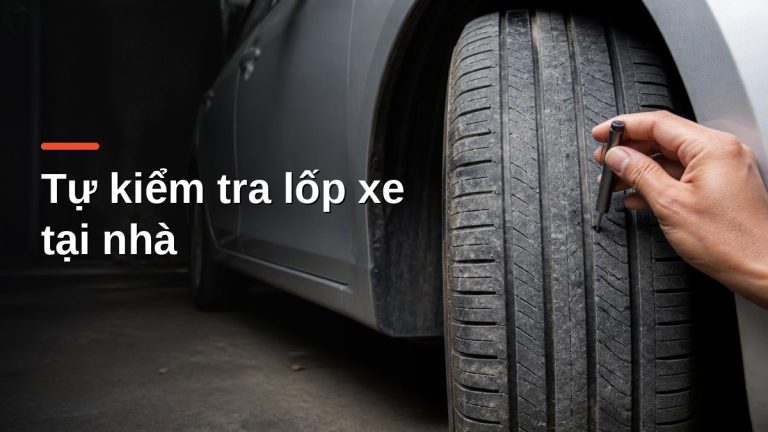 Dùng thước đo độ sâu gai lốp kiểm tra rãnh gai lốp ô tô tại nhà